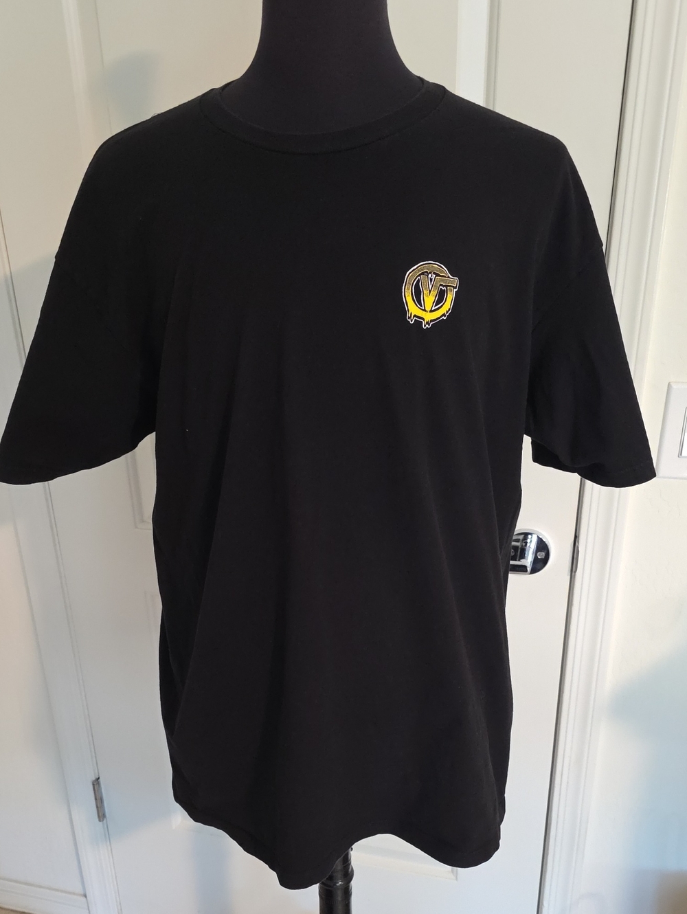 Vans Black Short-Sleeve Tee with Yellow Logo